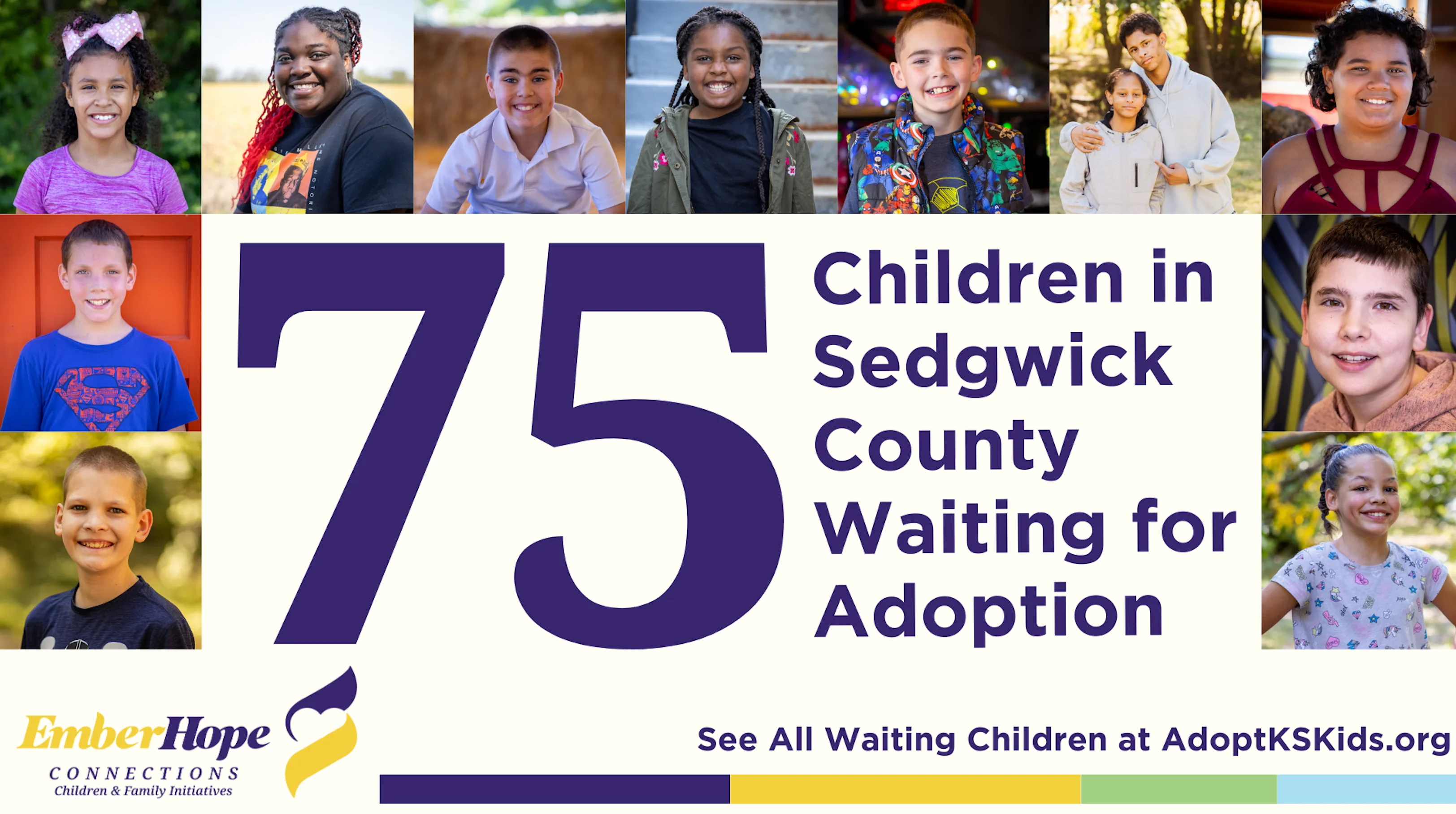 75 Children Awaiting Adoption in Sedgwick County graphic